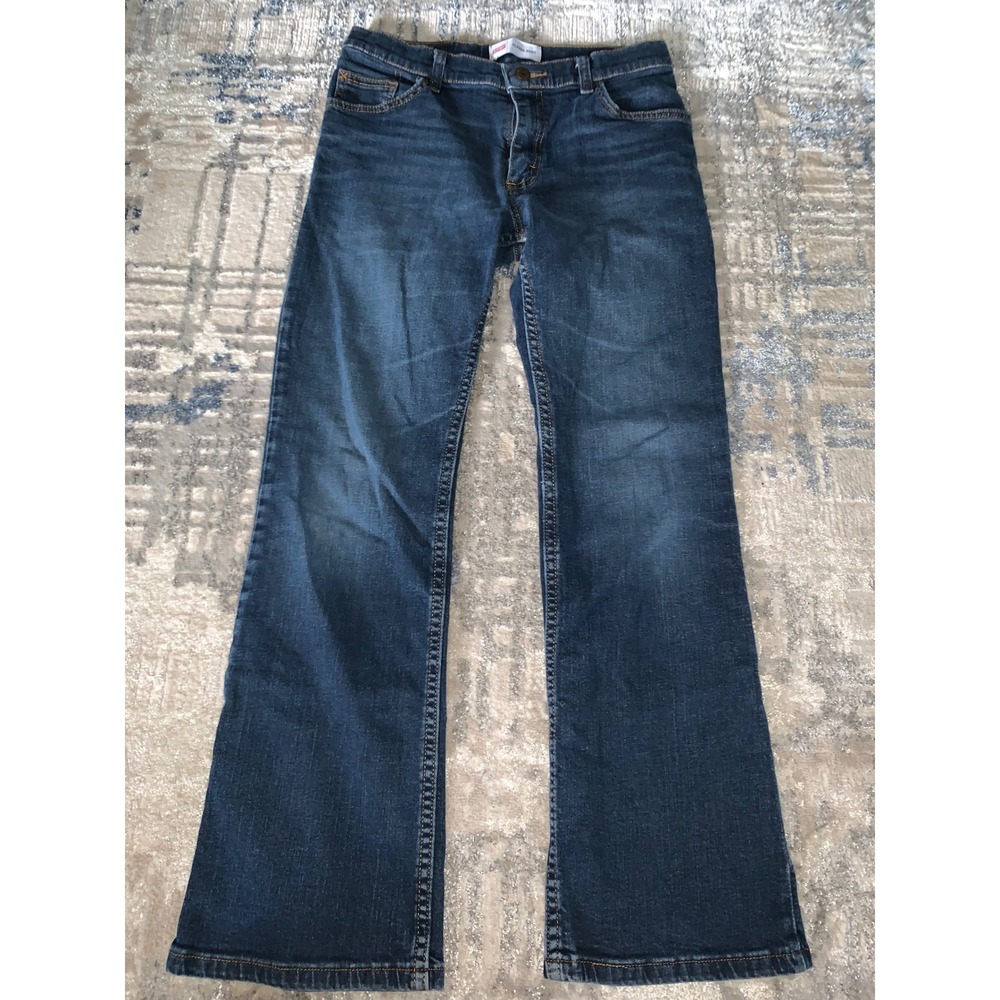 Wrangler Classic Boot Jeans Dark Wash Denim Bootcut Pants Sz 28"